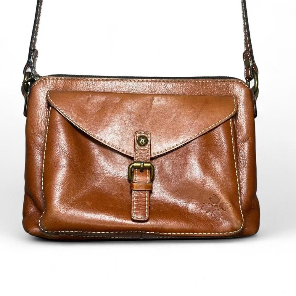 Patricia Nash Brown Leather Crossbody Bag Purse Flap Magnetic Festival Boho